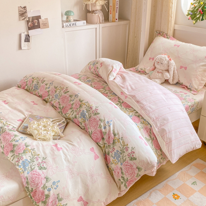 91家纺网 家纺一手货源 找家纺 朵安2025新款全棉印花学生三件套 仲夏美梦