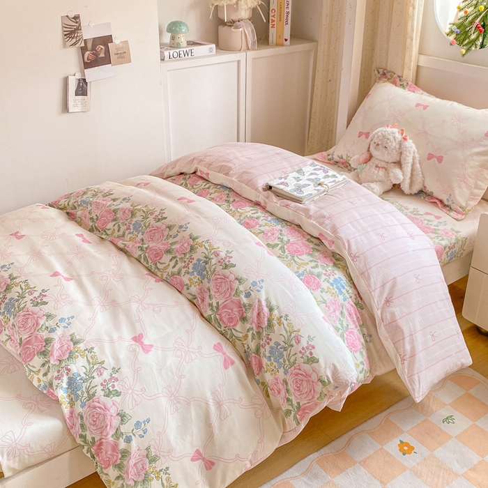 91家纺网 家纺一手货源 找家纺 朵安2025新款全棉印花学生三件套 仲夏美梦