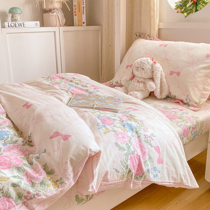 91家纺网 家纺一手货源 找家纺 朵安2025新款全棉印花学生三件套 仲夏美梦