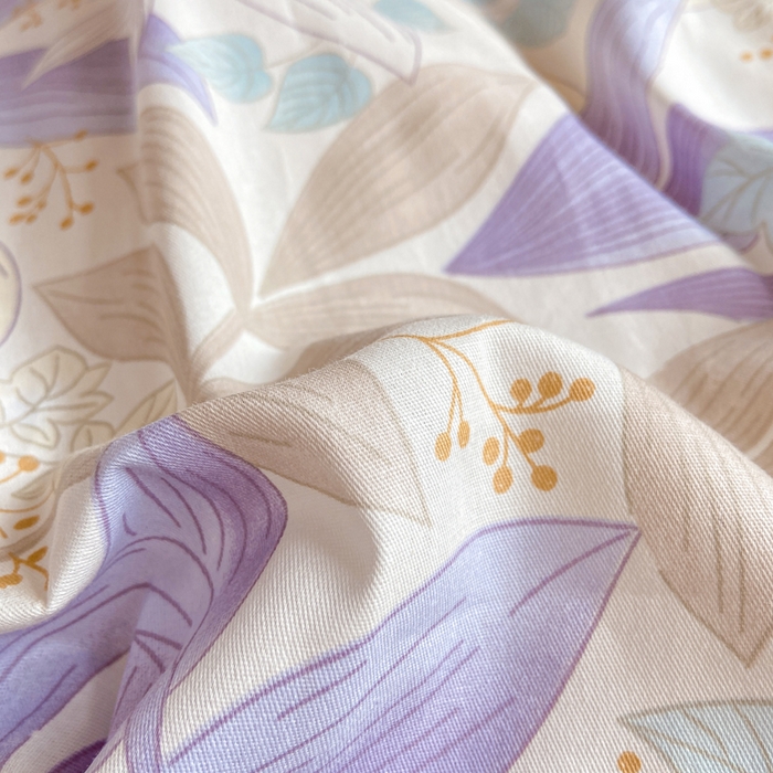 91家纺网 家纺一手货源 找家纺 朵安2025新款全棉印花学生三件套 紫叶倾城