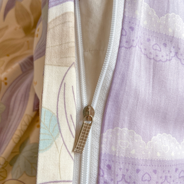 91家纺网 家纺一手货源 找家纺 朵安2025新款全棉印花学生三件套 紫叶倾城