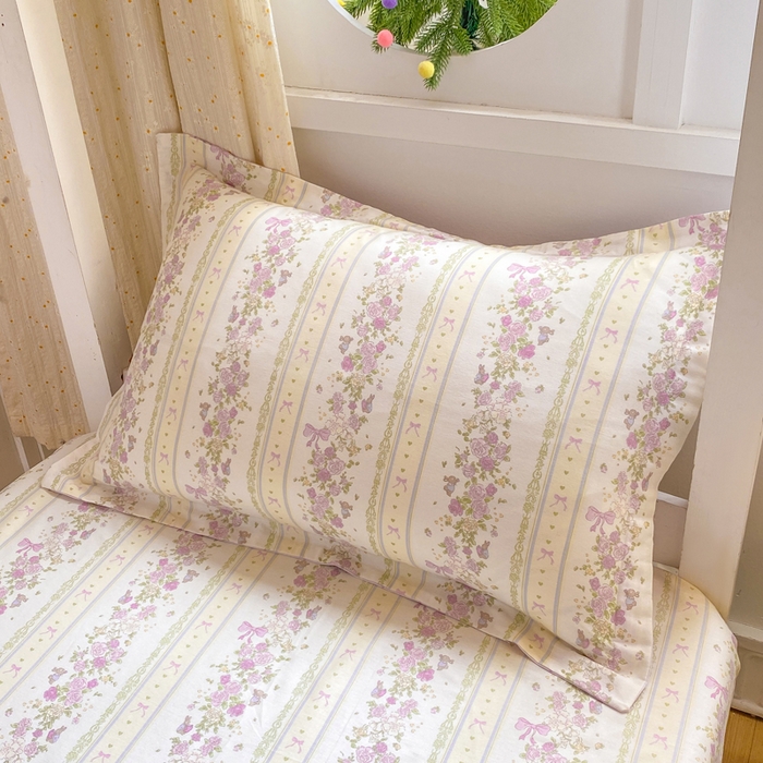 91家纺网 家纺一手货源 找家纺 朵安2025新款全棉印花学生三件套 紫韵花蔓