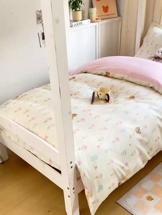 91家纺网 家纺一手货源 找家纺 朵安2025新款全棉印花学生三件套 春日班