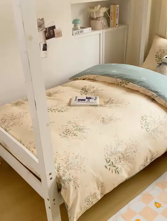 91家纺网 家纺一手货源 找家纺 朵安2025新款全棉印花学生三件套 柔情仙草