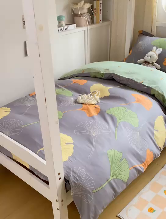 91家纺网 家纺一手货源 找家纺 朵安2025新款全棉印花学生三件套 杏语心愿