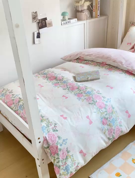 91家纺网 家纺一手货源 找家纺 朵安2025新款全棉印花学生三件套 仲夏美梦