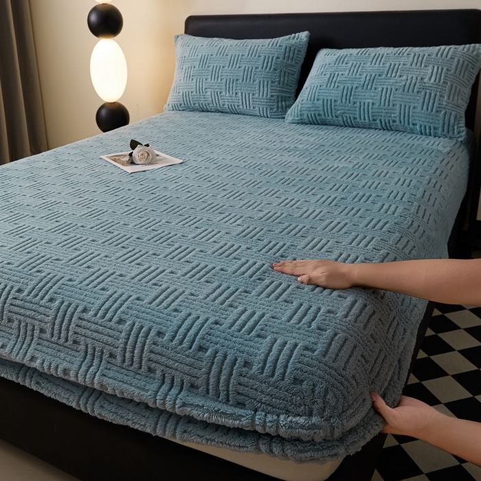 91家纺网 家纺一手货源 找家纺 （总）欧邦2025新款提花舒棉绒塔芙绒床笠跨境-场景一