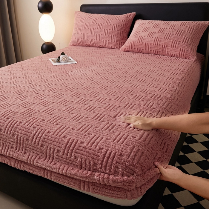 91家纺网 家纺一手货源 找家纺 （总）欧邦2025新款提花舒棉绒塔芙绒床笠跨境-场景一