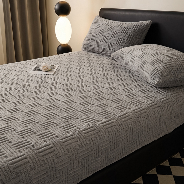 91家纺网 家纺一手货源 找家纺 （总）欧邦2025新款提花舒棉绒塔芙绒床笠跨境-场景一