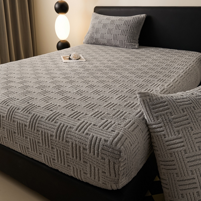 91家纺网 家纺一手货源 找家纺 （总）欧邦2025新款提花舒棉绒塔芙绒床笠跨境-场景一