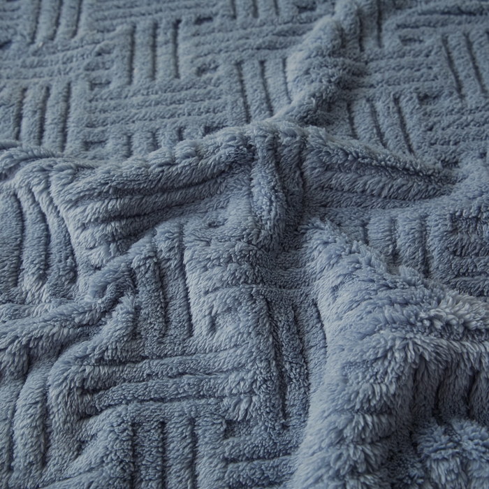 91家纺网 家纺一手货源 找家纺 欧邦2025新款提花舒棉绒塔芙绒床笠跨境-场景一 贵族蓝