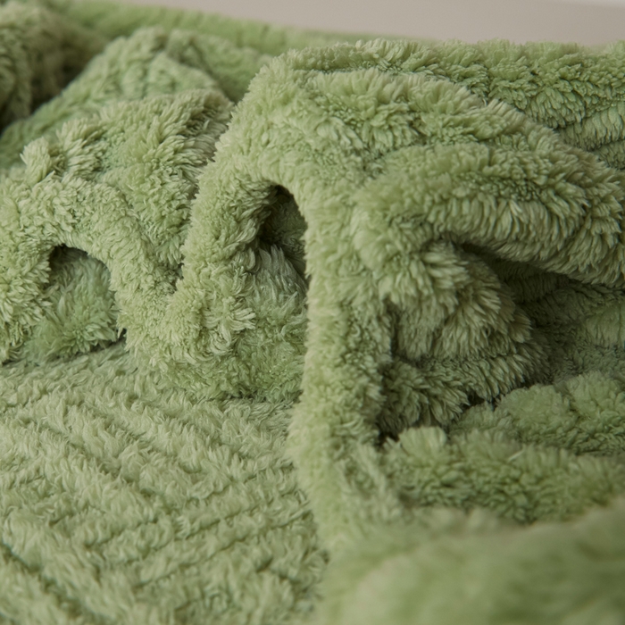 91家纺网 家纺一手货源 找家纺 欧邦2025新款提花舒棉绒塔芙绒床笠跨境-场景一 青木绿