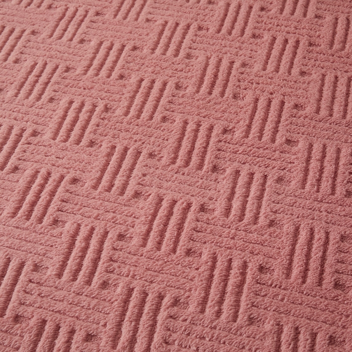 91家纺网 家纺一手货源 找家纺 欧邦2025新款提花舒棉绒塔芙绒床笠跨境-场景一 桃粉色