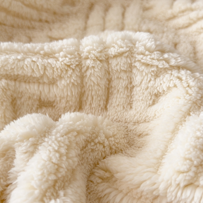 91家纺网 家纺一手货源 找家纺 欧邦2025新款提花舒棉绒塔芙绒床笠跨境-场景二 床笠款-暖米杏