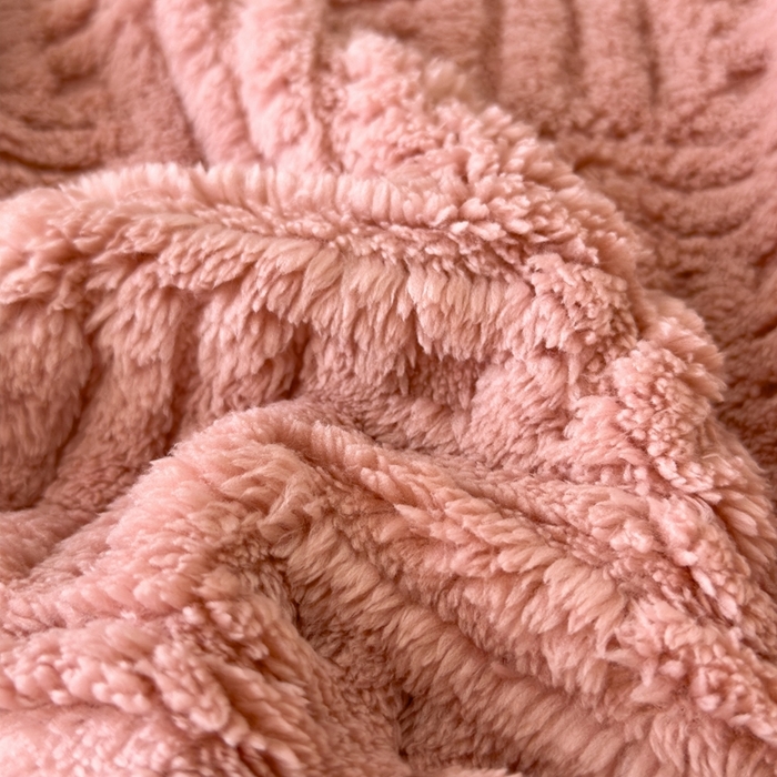 91家纺网 家纺一手货源 找家纺 欧邦2025新款提花舒棉绒塔芙绒床笠跨境-场景二 床笠款-桃粉