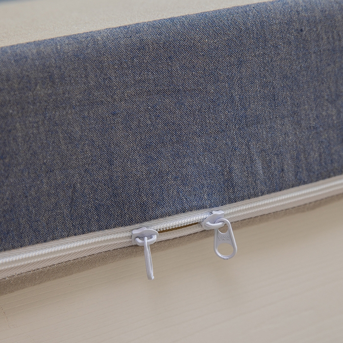 91家纺网 家纺一手货源 找家纺 柠萌家居 2025年最新款学生宿舍全棉无印风A类良品宿舍上下铺三件套 蓝白大格