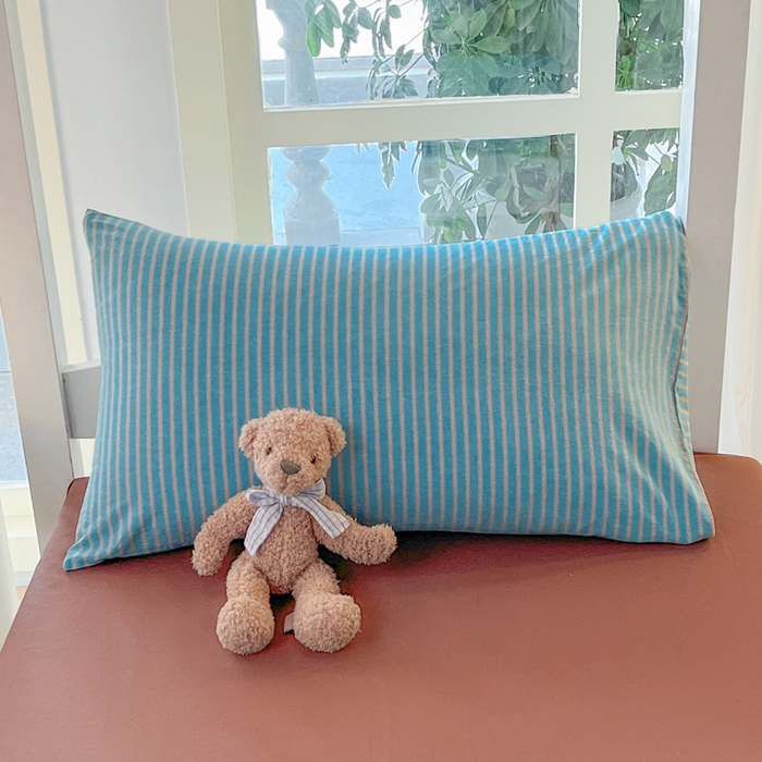 91家纺网 家纺一手货源 找家纺 柠萌家居 2025年最新款学生宿舍全棉无印风A类良品宿舍上下铺三件套 蓝咖条