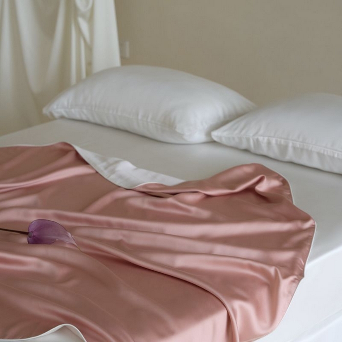 91家纺网 家纺一手货源 找家纺 咏绒家纺工厂店 2025新款A类奥地利进口天丝盖毯系列 -风格二 桃之夭夭