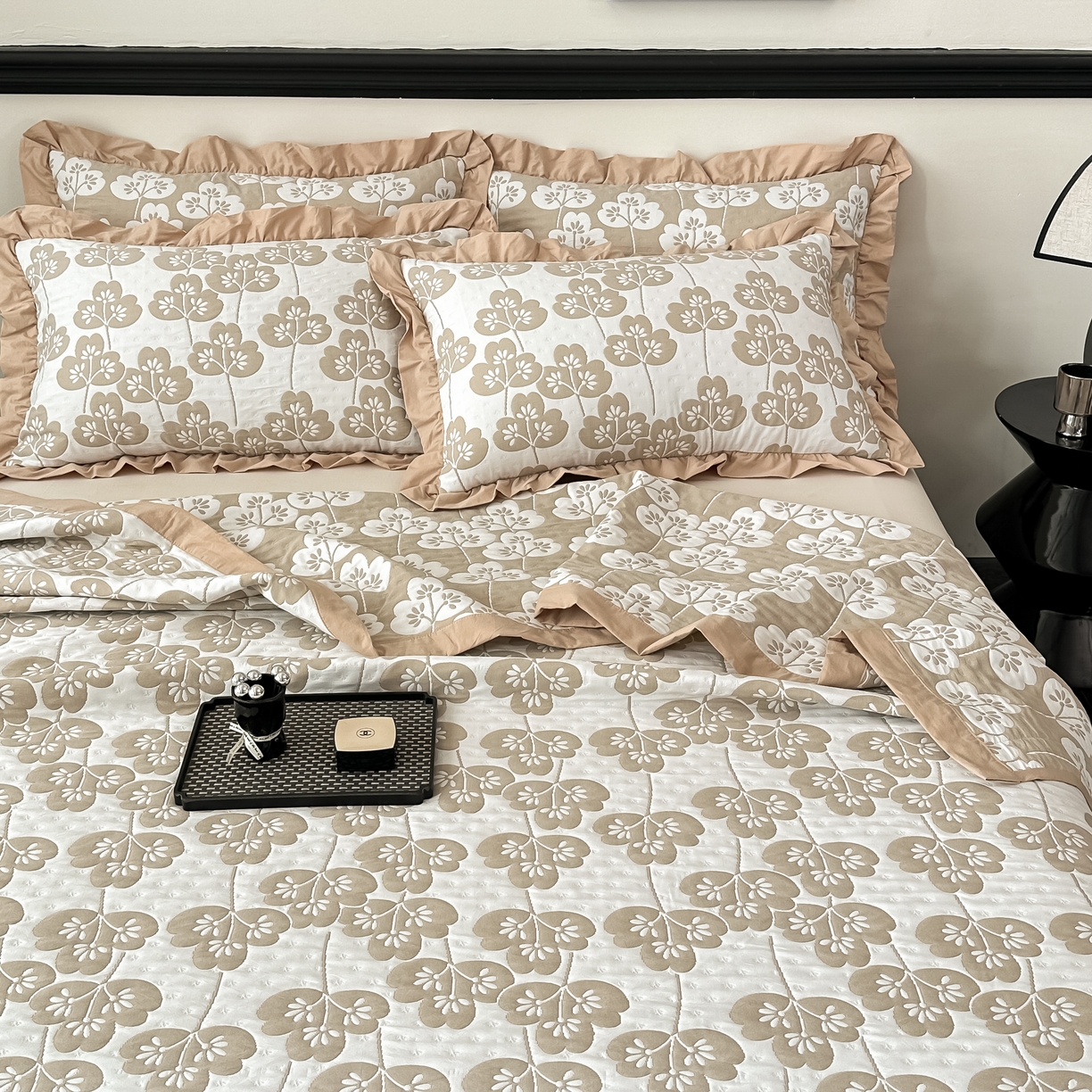 91家纺网 家纺一手货源 找家纺 （总）紫碧螺2025新款多层纱夏被床盖四件套