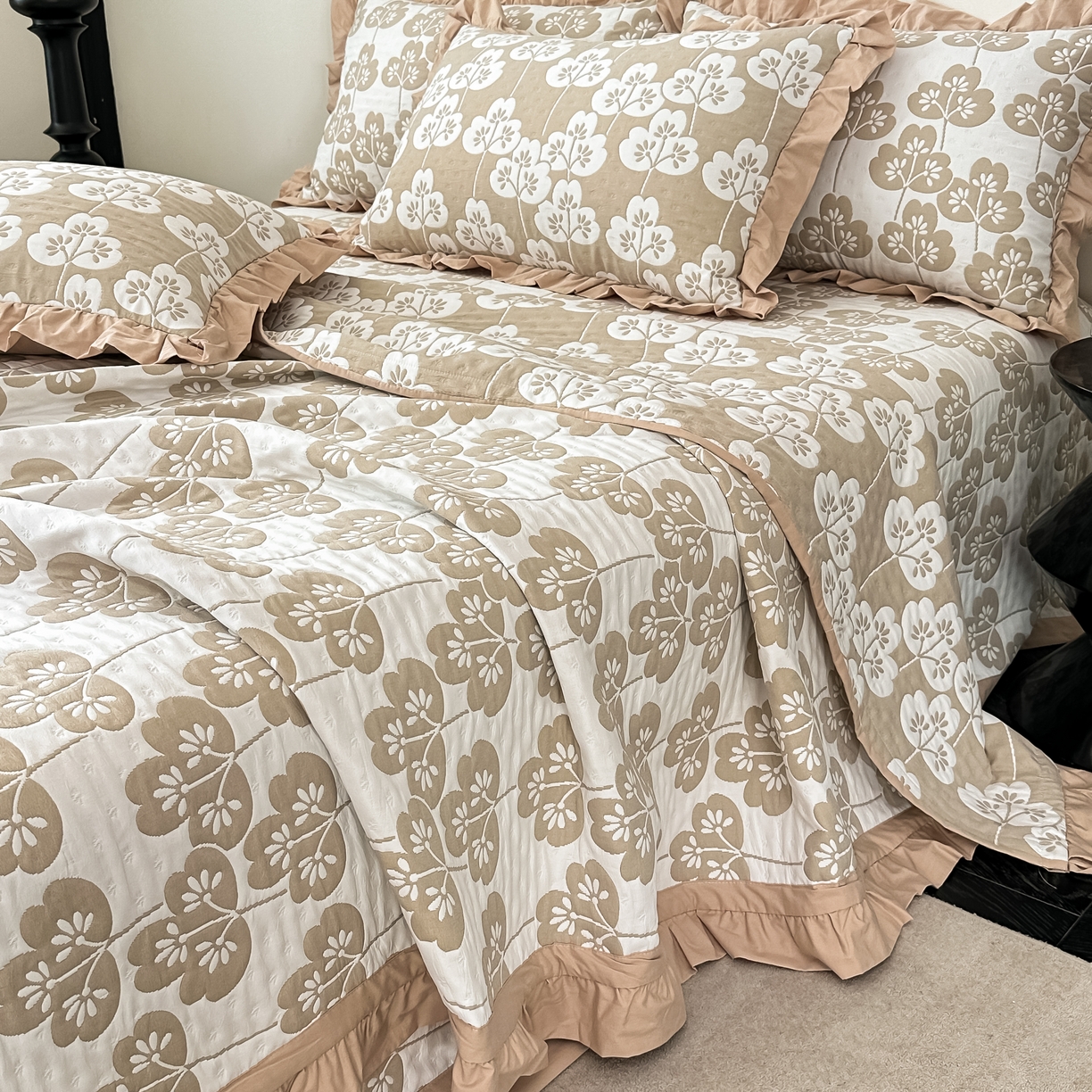 91家纺网 家纺一手货源 找家纺 （总）紫碧螺2025新款多层纱夏被床盖四件套