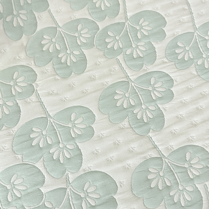 91家纺网 家纺一手货源 找家纺 紫碧螺2025新款多层纱夏被床盖四件套 浅绿