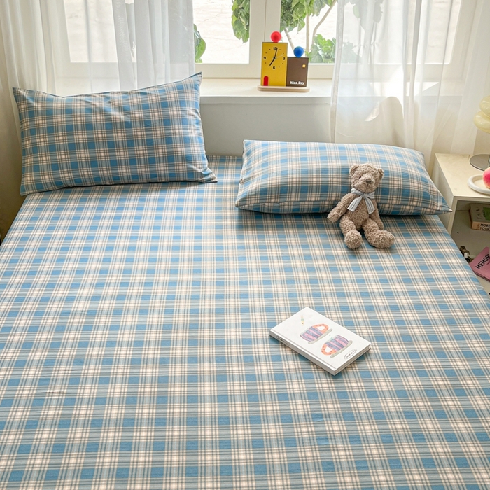 91家纺网 家纺一手货源 找家纺 （总）莱通2025新款原棉老粗布床单凉席床单枕套三件套【商家提供买家秀 】