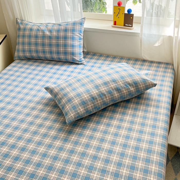 91家纺网 家纺一手货源 找家纺 （总）莱通2025新款原棉老粗布床单凉席床单枕套三件套【商家提供买家秀 】