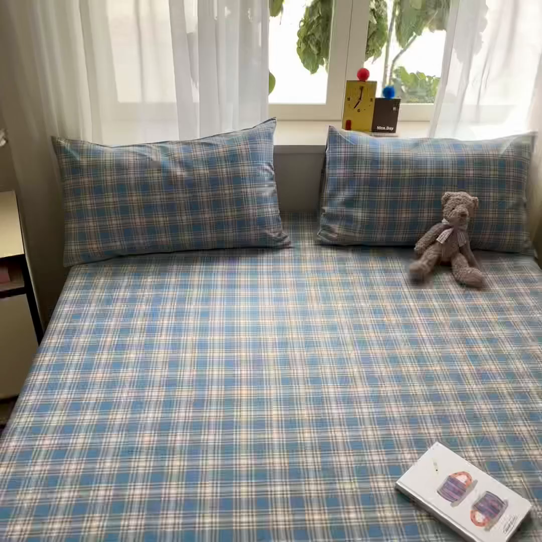 91家纺网 家纺一手货源 找家纺 （总）莱通2025新款原棉老粗布床单凉席床单枕套三件套【商家提供买家秀 】