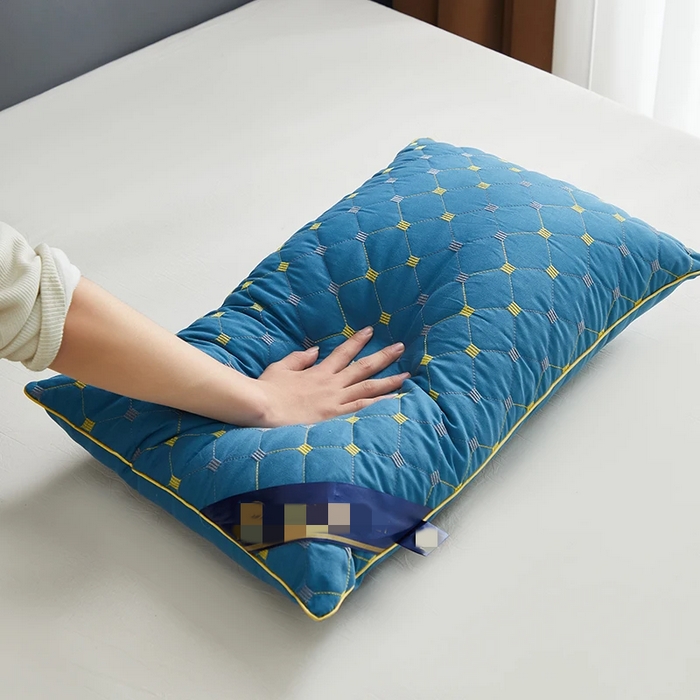 91家纺网 家纺一手货源 找家纺 雅晨枕芯工厂店 2025新款满天星单边枕头枕芯 蓝