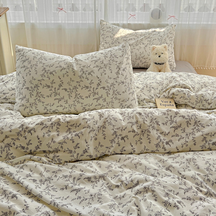 91家纺网 家纺一手货源 找家纺 （总）朵朵家纺2025直播云感床单款三四件套水洗简约风小碎花被套床笠三四件套