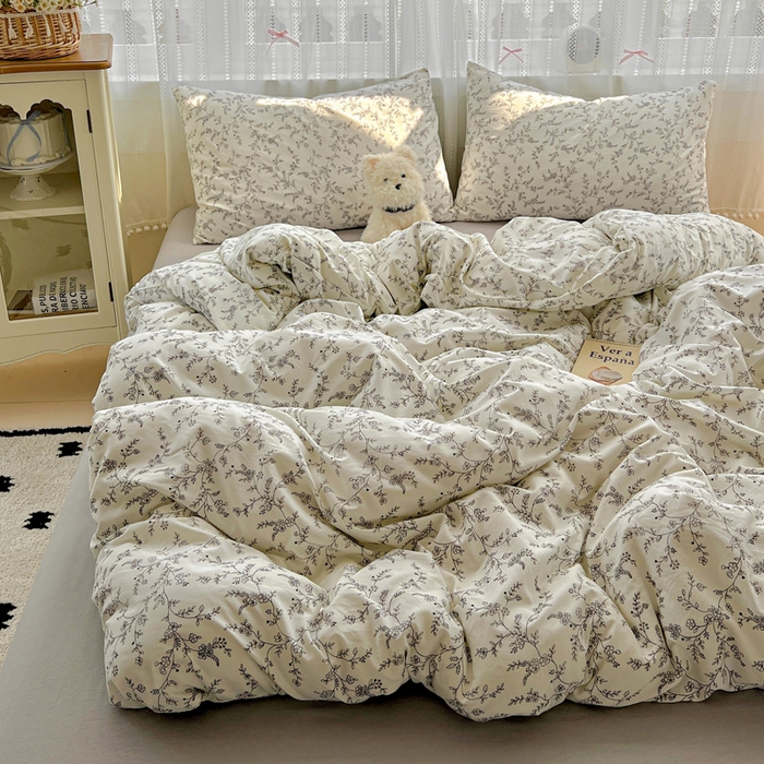 91家纺网 家纺一手货源 找家纺 （总）朵朵家纺2025直播云感床单款三四件套水洗简约风小碎花被套床笠三四件套