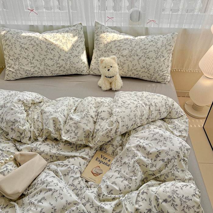 91家纺网 家纺一手货源 找家纺 （总）朵朵家纺2025直播云感床单款三四件套水洗简约风小碎花被套床笠三四件套