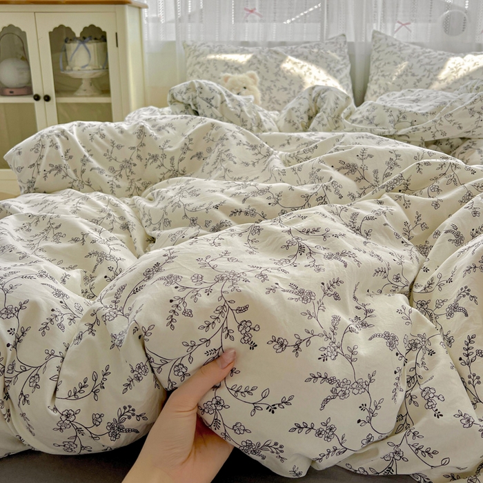 （总）朵朵家纺2025直播云感床单款三四件套水洗简约风小碎花被套床笠三四件套