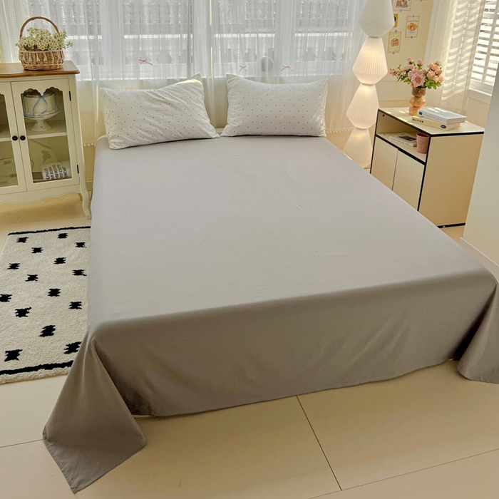 91家纺网 家纺一手货源 找家纺 朵朵家纺2025直播云感床单款三四件套水洗简约风小碎花被套床笠三四件套 波点白