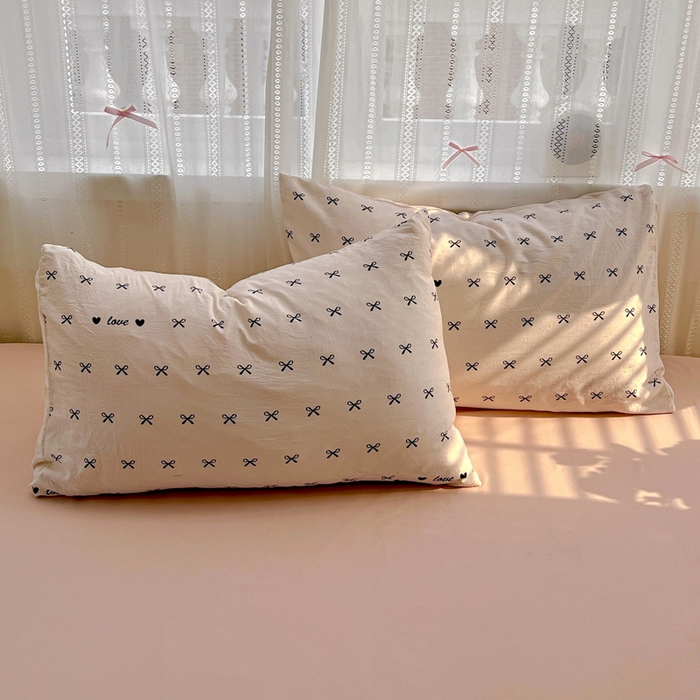 91家纺网 家纺一手货源 找家纺 朵朵家纺2025直播云感床单款三四件套水洗简约风小碎花被套床笠三四件套 蝴蝶结