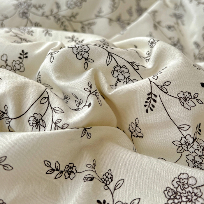 91家纺网 家纺一手货源 找家纺 朵朵家纺2025直播云感床单款三四件套水洗简约风小碎花被套床笠三四件套 枝叶