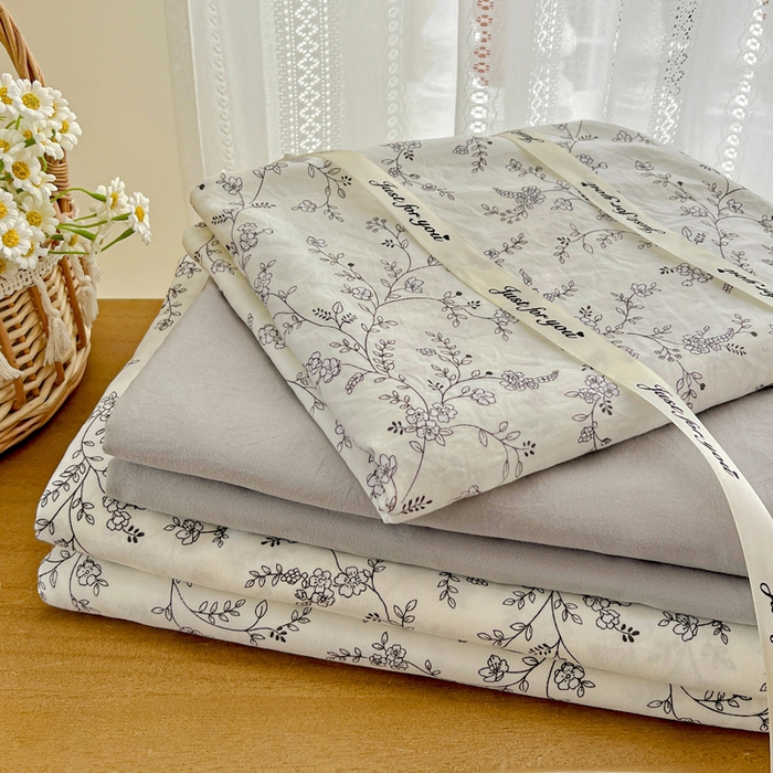 91家纺网 家纺一手货源 找家纺 朵朵家纺2025直播云感床单款三四件套水洗简约风小碎花被套床笠三四件套 枝叶