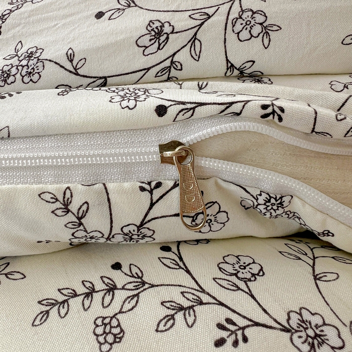 91家纺网 家纺一手货源 找家纺 朵朵家纺2025直播云感床单款三四件套水洗简约风小碎花被套床笠三四件套 枝叶