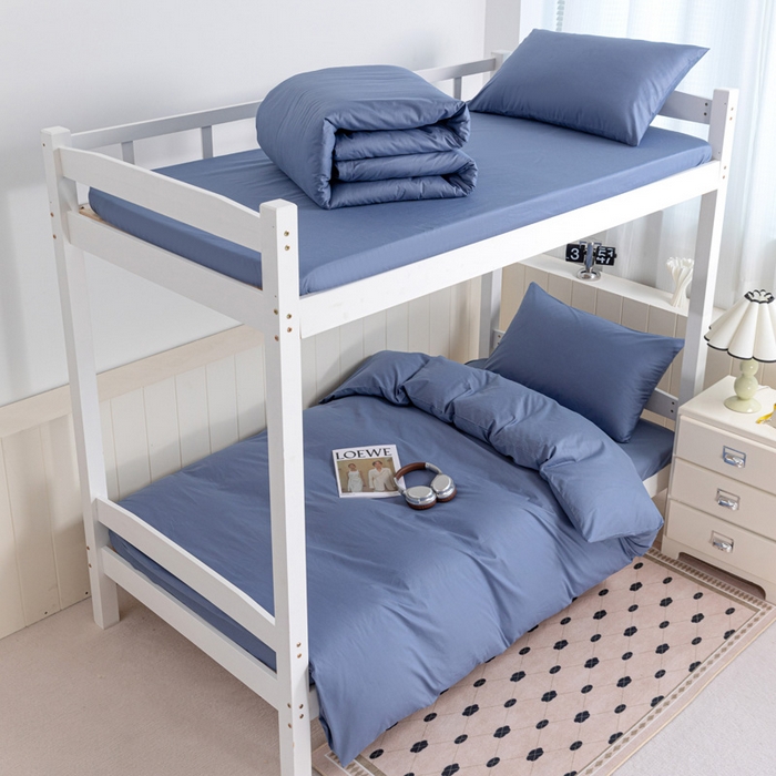 91家纺网 家纺一手货源 找家纺 禧缘（梦想家） 2025新款40s全棉13372纯色学生三件套 宾利蓝