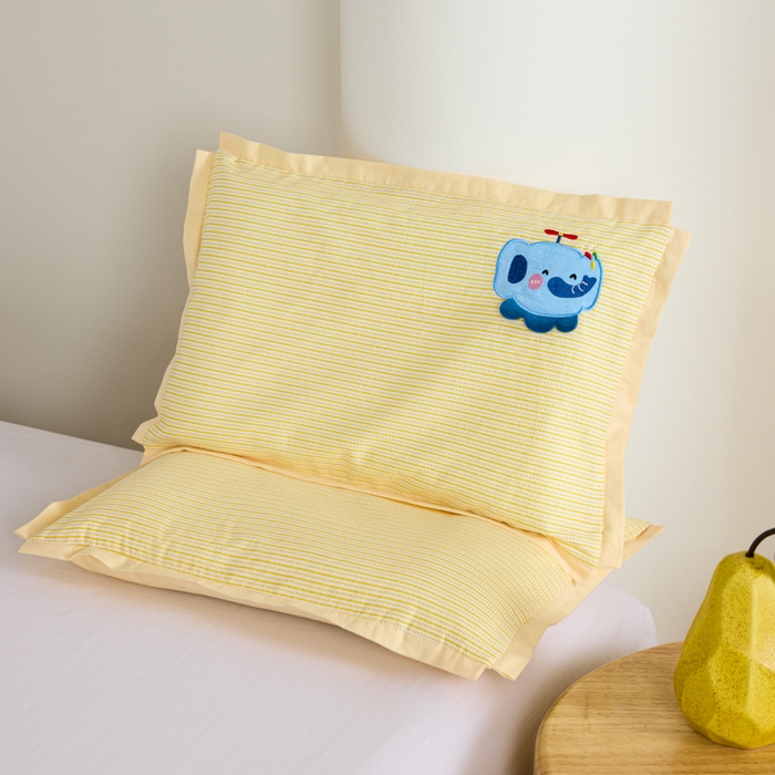 91家纺网 家纺一手货源 找家纺 昕科 2025新款亲肤舒适全棉纯棉萌趣决明子儿童枕枕头枕芯 黄嘟嘟小象 30x49cm/只