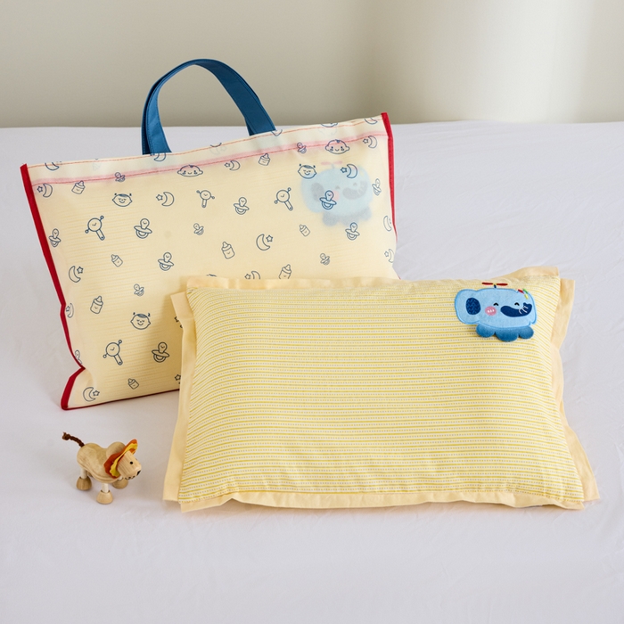 91家纺网 家纺一手货源 找家纺 昕科 2025新款亲肤舒适全棉纯棉萌趣决明子儿童枕枕头枕芯 黄嘟嘟小象 30x49cm/只