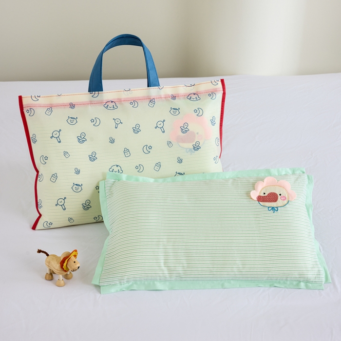 91家纺网 家纺一手货源 找家纺 昕科 2025新款亲肤舒适全棉纯棉萌趣决明子儿童枕枕头枕芯 绿油油小鸭子 30x49cm/只