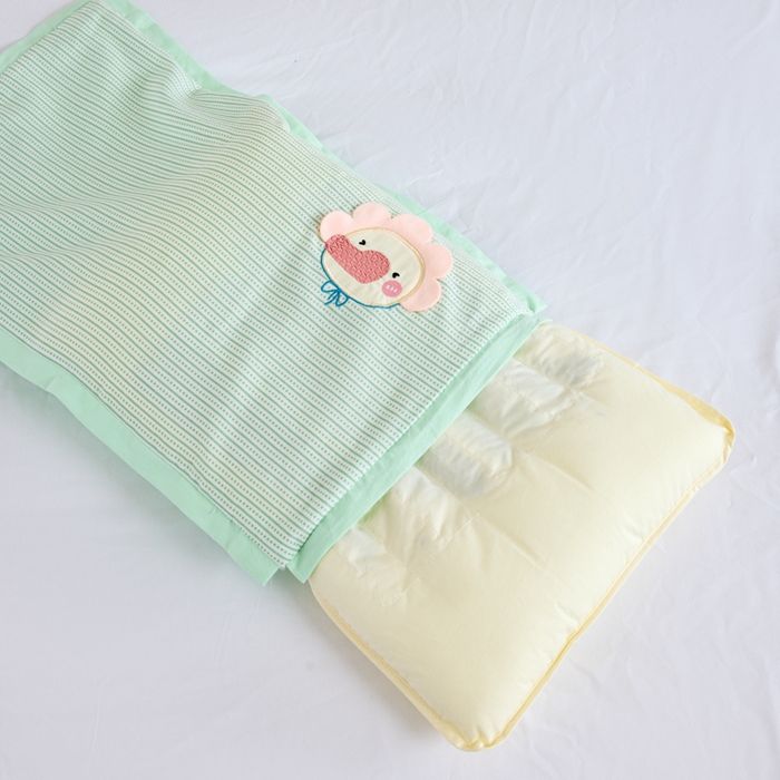 91家纺网 家纺一手货源 找家纺 昕科 2025新款亲肤舒适全棉纯棉萌趣决明子儿童枕枕头枕芯 绿油油小鸭子 30x49cm/只