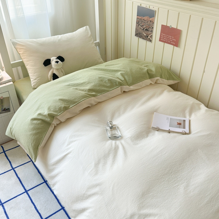 91家纺网 家纺一手货源 找家纺 （总）玖弘家居 2025新款全棉纯棉色织水洗棉学生宿舍三件套四件套上下铺三件套学生床套床垫套保护套