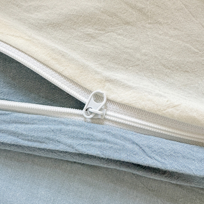 91家纺网 家纺一手货源 找家纺 玖弘家居 2025新款全棉纯棉色织水洗棉学生宿舍三件套四件套上下铺三件套奶白蓝