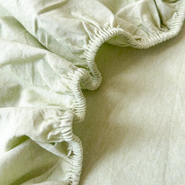 91家纺网 家纺一手货源 找家纺 玖弘家居 2025新款全棉纯棉色织水洗棉学生宿舍三件套四件套上下铺三件套奶白绿