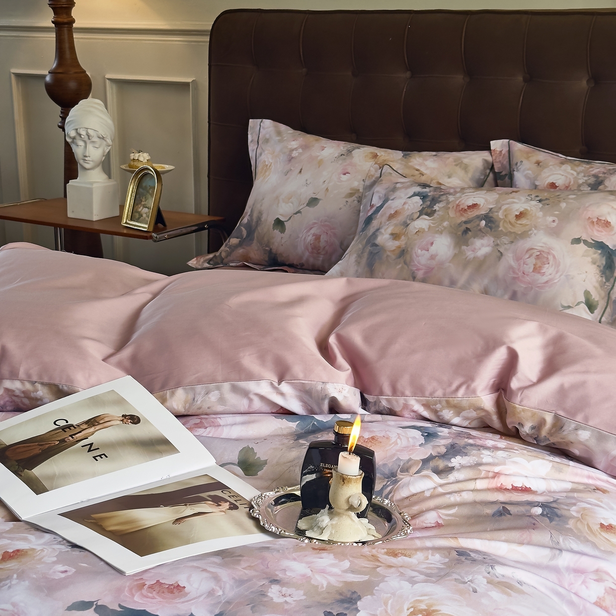 91家纺网 家纺一手货源 找家纺 由丽家纺 2025新款亲肤舒适全棉纯棉臻棉数码印花四件套系列 繁花似锦