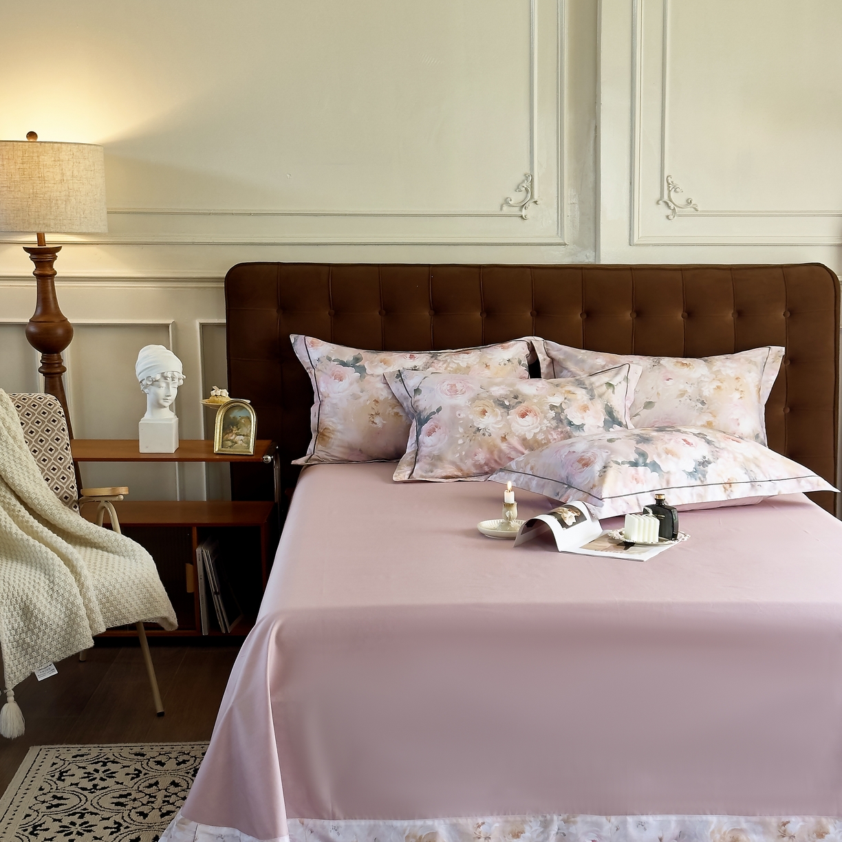 91家纺网 家纺一手货源 找家纺 由丽家纺 2025新款亲肤舒适全棉纯棉臻棉数码印花四件套系列 繁花似锦