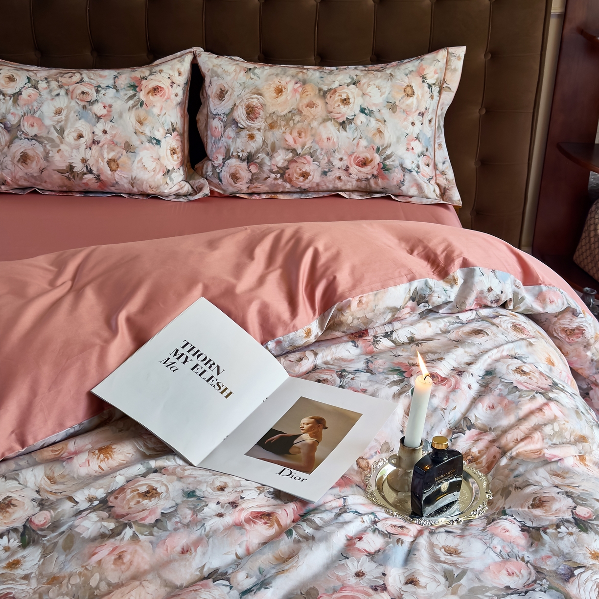 91家纺网 家纺一手货源 找家纺 由丽家纺 2025新款亲肤舒适全棉纯棉臻棉数码印花四件套系列 感棉-粉