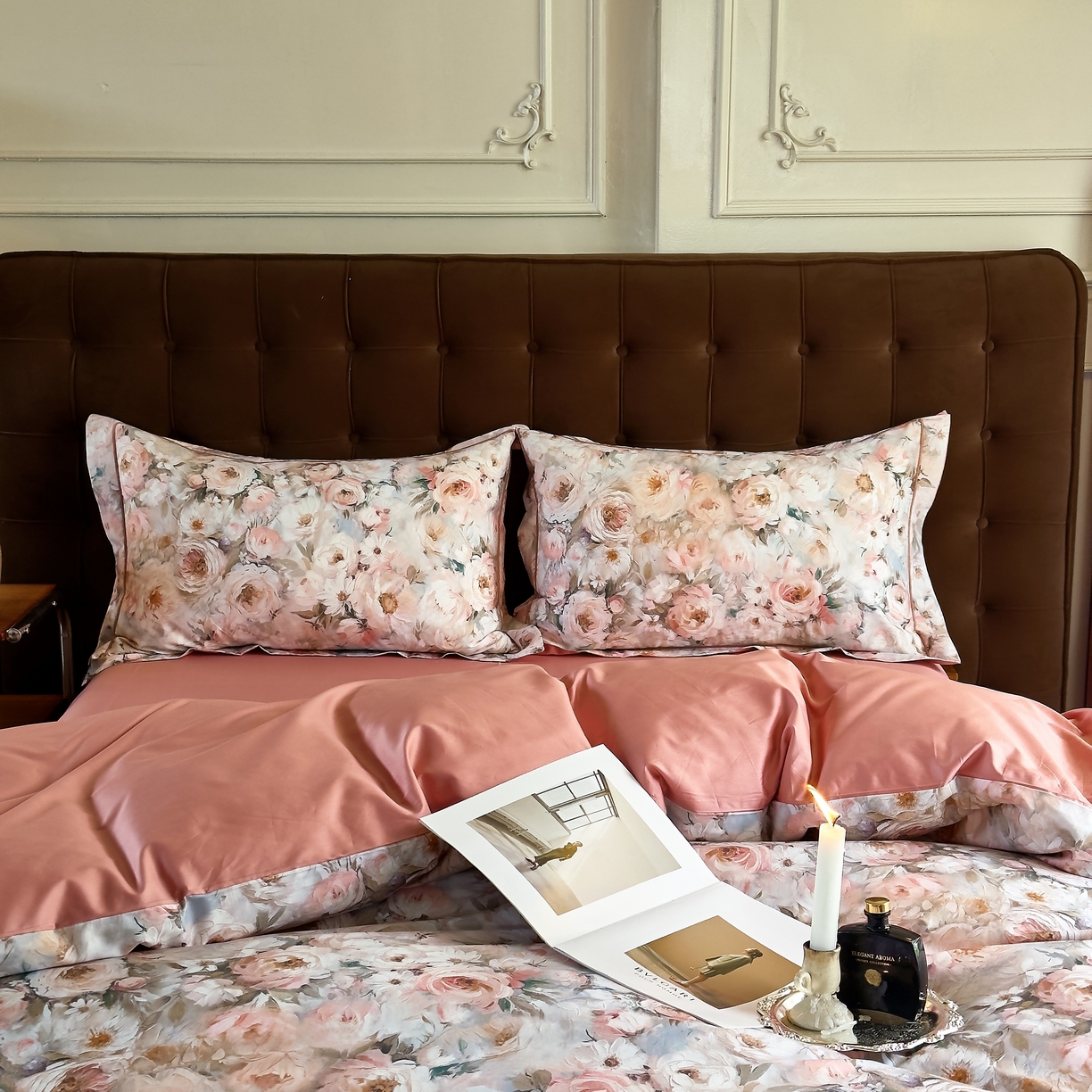 91家纺网 家纺一手货源 找家纺 由丽家纺 2025新款亲肤舒适全棉纯棉臻棉数码印花四件套系列 感棉-粉